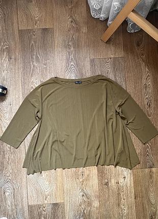 Вільна кофтинка-трапеція zara в рубчик (рукав 3/4, розмір s)