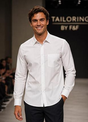 Сорочка чоловіча tailoring by f&f біла xl (бавовна/поліестер)