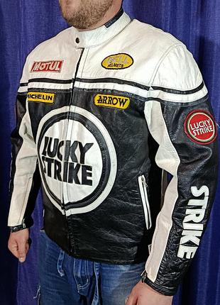 Lucky strike vintage мужская кожаная мотокуртка