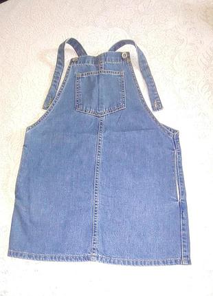 Сарафан для девочки denim джинсовый голубой синий 140 на 10 лет