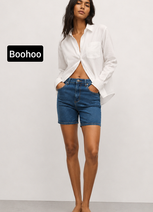 Шорти жіночі джинсові з високою посадкою від бренду boohoo xs s
