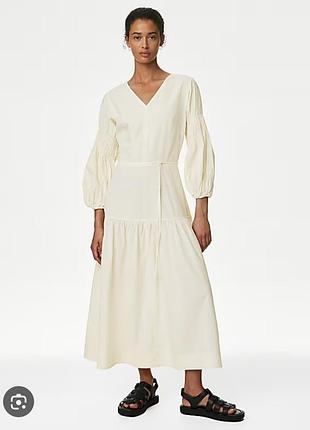 Новое хлопковое платье миди marks and spencer