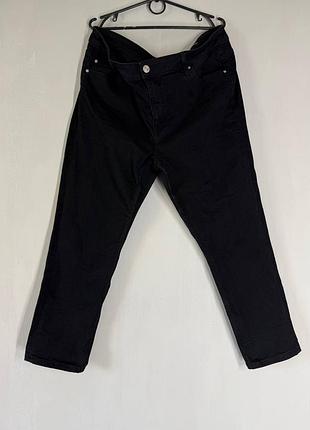Черные женские стрейчевые джинсы marks &amp; spencer, размер 46 (xxl) / short