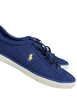 Синие текстильные кеды кроссовки polo ralph lauren sayer - размер 50 (us 17 / стелька 34 см)