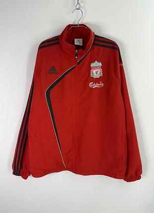 Adidas liverpool football jacket soccer red track top zip mens l size