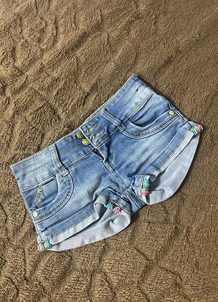 Джинсові шорти з підворотами makk cras 👖
