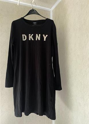 ✨ стильна сукня-світшот dkny з паєтковим логотипом