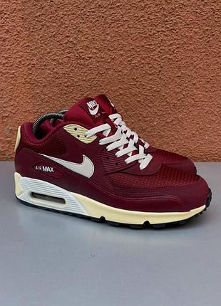 Оригінальні чоловічі кросівки nike air max 90 42 розмір 27 см бордовий колір