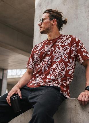 Футболка з принтом футболка primark 3xl • трендовий tropical bloom принт • resort style • великі абстрактні квіти • oversize look