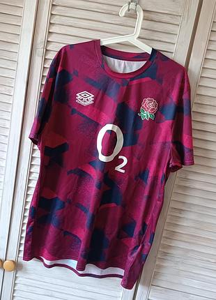 Тренировочная футболка из регби Англии, разминка, umbro pro o2, красная, для взрослых, мужская, размер xl
