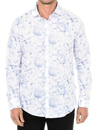 Armani jeans fantasia blue printed shirt xl size