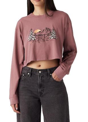 Женский укороченный лонгслив levi's с принтом