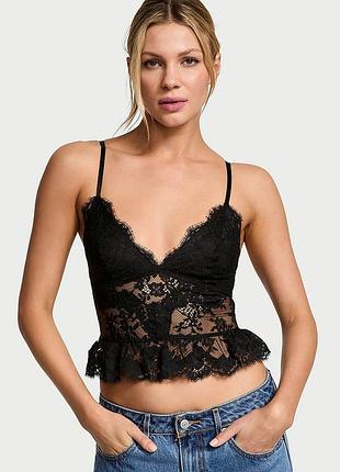 Мереживний бюст-топ victoria's secret з оборкою