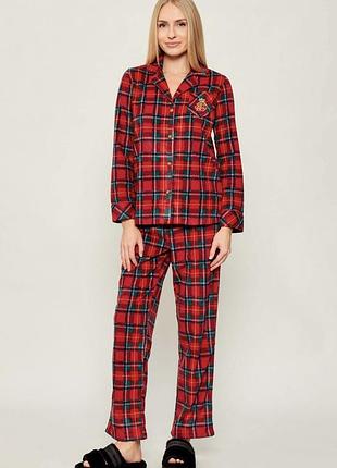 Пижама polo ralph lauren bear teddy костюм для сна в клетку hugo boss ночнушка брюки комплект lacoste спальный домашний ральф лорен штаны рубашка