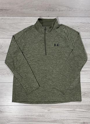 Хаки мужская спортивная кофта лонгслив андер армор under armour tech 1/3 zip, xl, оригинал