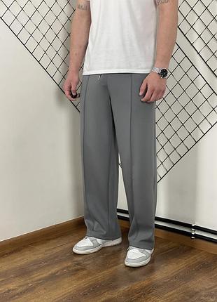 Сірі однотонні широкі брюки чіноси fsbn wide fit gray pants baggy баггі