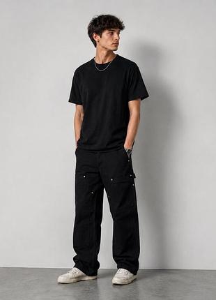 Чорні широкі джинси fsbn baggy workwear wide fit black jeans