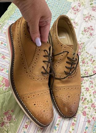 Кожаные туфли броги 43 размер /27 см clarks клакс