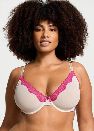 Сетчатый бюстгальтер с кружевной отделкой victoria's secret