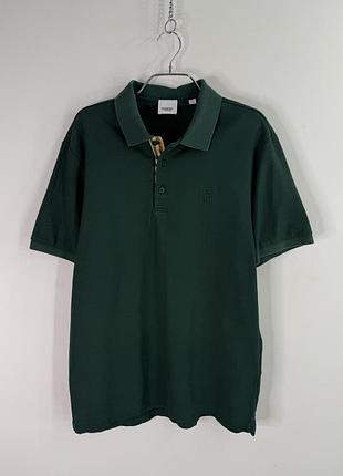 Burberry embroidered logo pine green polo t-shirt xl size