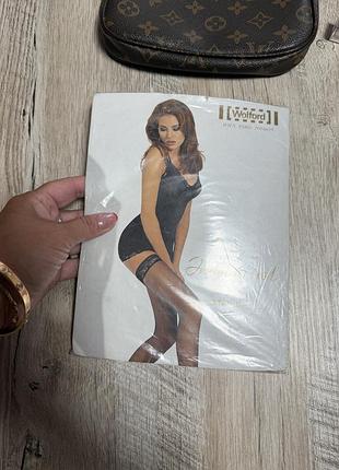 Нейлоновые чёрные чулки wolford размер l