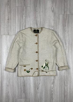 Vintage giesswein austria wool cardigan jacket size m піджак