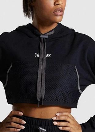 Укороченное худи хода gymshark черное худи