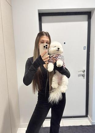 Велюровий костюм чорний кльош