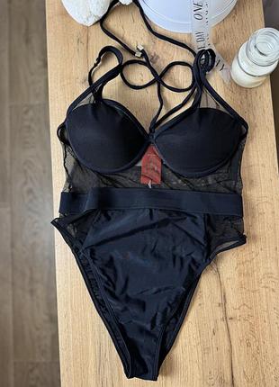 Чорний жіночий купальник river island розмір l