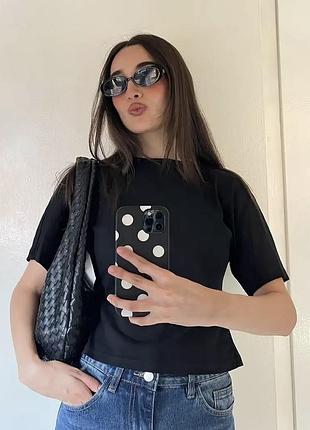 Приталена футболка skims shein brandy melville широкі рукава гранж y2k подовжена clean downtown girl coquette