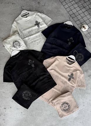 Стильный комплект футболка + шорты chrome hearts