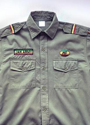 Рубашка овершот jah army overshirt ямайка реггий размер m