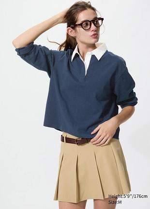 Лонгслив-поло uniqlo