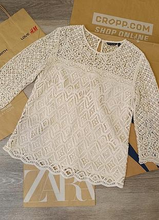 Ажурна шикарна блуза кофтинка massimo dutti