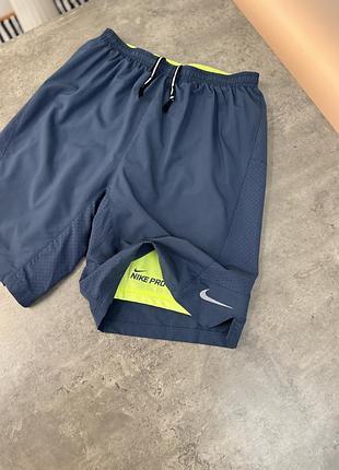 Спортивні шорти чоловічі nike pro 2в1 для тренувань