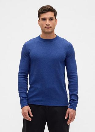 Мужской лонгслив gap из вафельной ткани