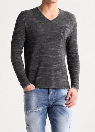 Джемпер мужской boss свитер хлопковый вязаный базовая модель из фактурного трикотажа m