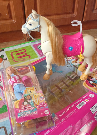 Музична іграшка для дівчинки barbie кінь та лялька