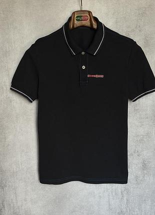 Поло prada men's red tab polo shirt