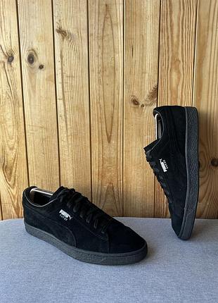 Чорні класичні кросівки кеди взуття замшеві puma suede