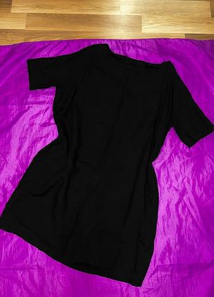 Жіноча вільна чорна лляна сукня з коротким рукавом італія l-xl