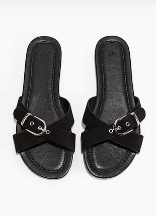 Crossover-strap sandals h&m, чорні, 38 розмір