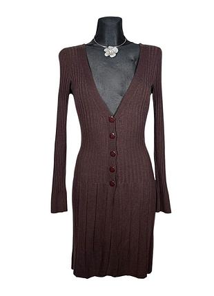 Винтажный удлиненный теплый кардиган в рубчик на пуговицах гранж vintage grunge 2000s y2k 90s rare coquette office siren