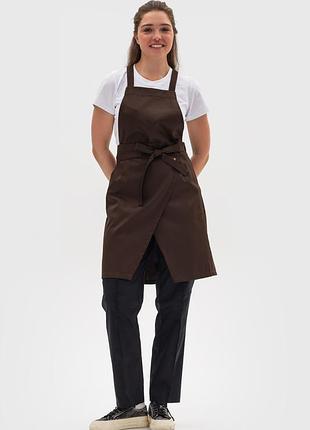 Фартух кондитера, офіціанта, кухаря vsetex cappuccino canvas коричневий