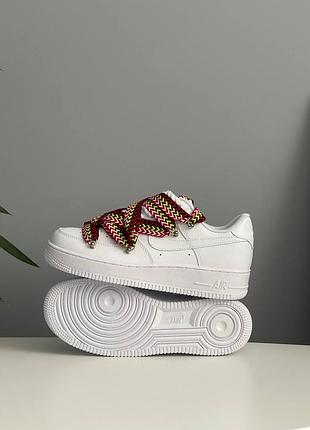 Жіночі кросівки nike air force 1 low custom lanvin laces white multicolor