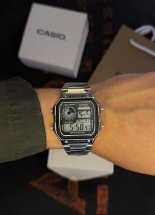 Мужские часы casio ae-1200 illuminator silver