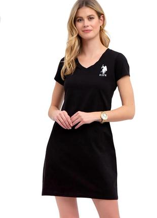 Жіноча чорна сукня-поло від u.s. polo assn.