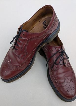 кожаные туфли броги dr. martens 3989 (brogue shoes) - cherry red