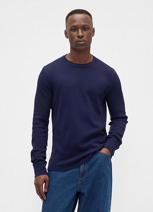 Мужской лонгслив gap из вафельной ткани