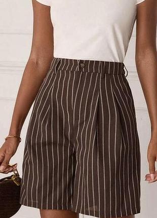 Шорти бермуди zara коричневі в смужку